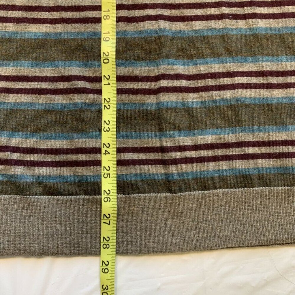 NEW Banana‎ Republic Italian 100% Merino Wool Sweater Pullover Striped V Neck XL - Picture 11 of 12